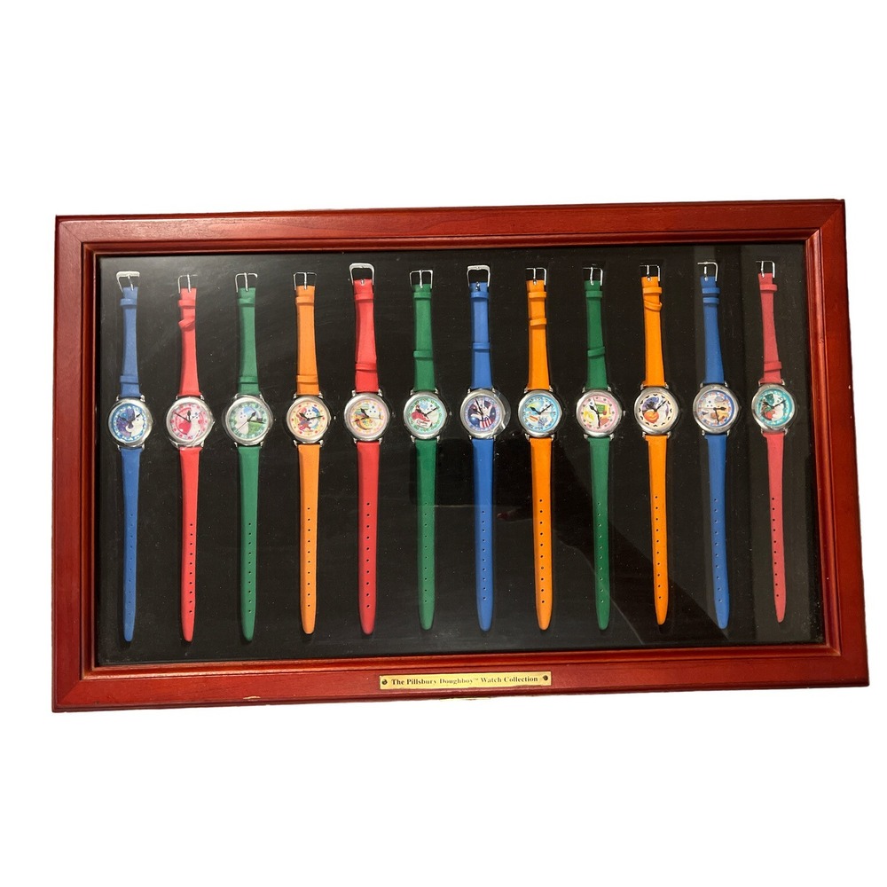 Pillsbury Doughboy Watch Collection Set 12 Piece Multi Color Wood Case